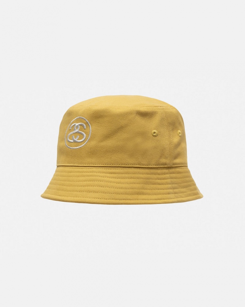 Stussy Deep Bucket Hat SS Link - Unisex Guld | QDKUV21284