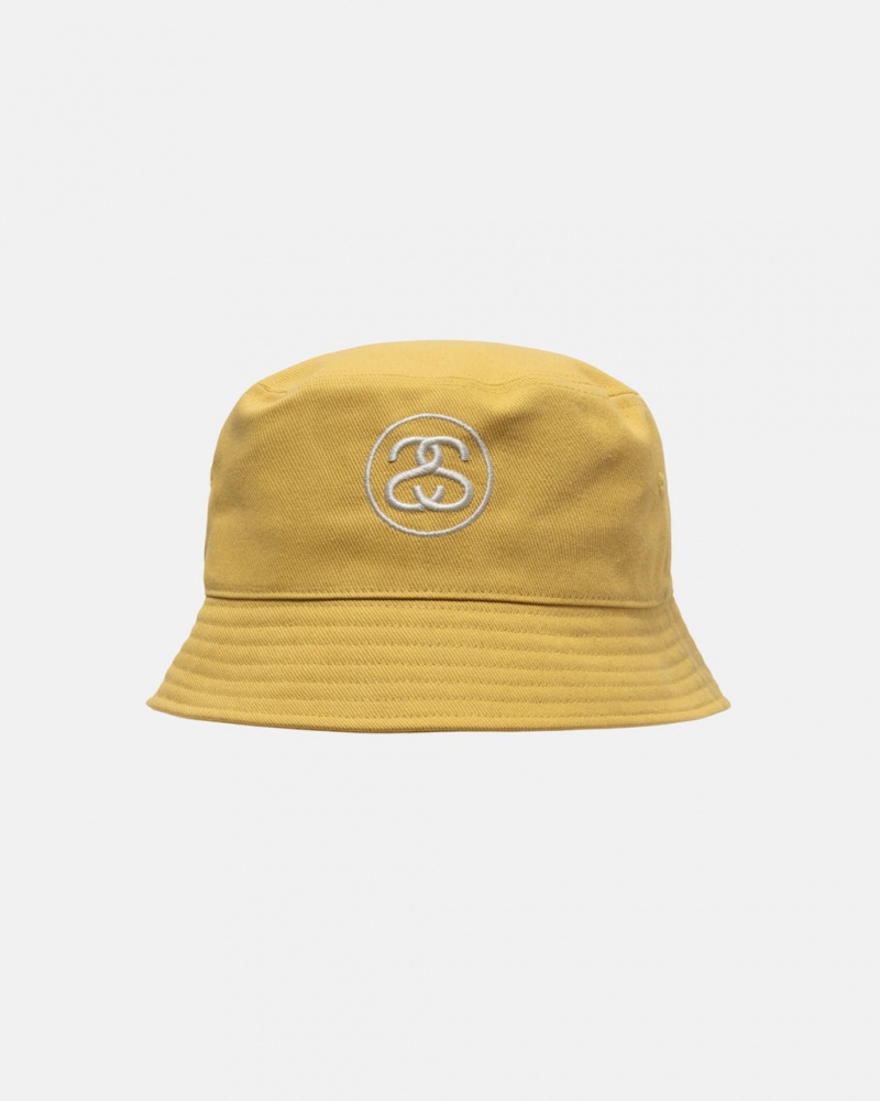 Stussy Deep Bucket Hat SS Link - Unisex Guld | QDKUV21284