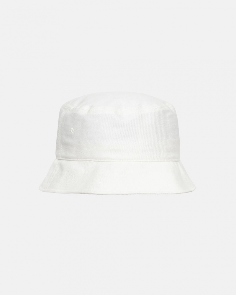 Stussy Deep Bucket Hat SS Link - Unisex Hvide | DKZPD48598