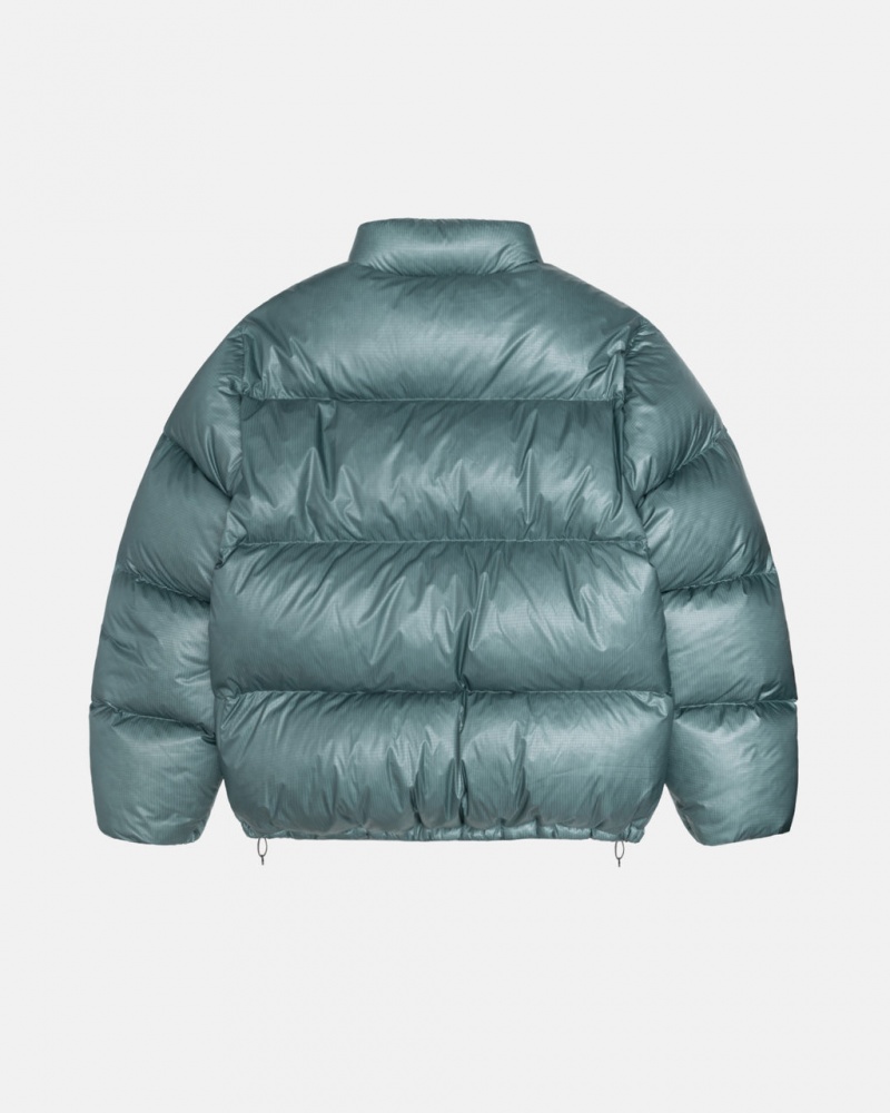 Stussy Down Puffer Parachute Ripstop - Unisex Jackets Blå | XDKBH27856