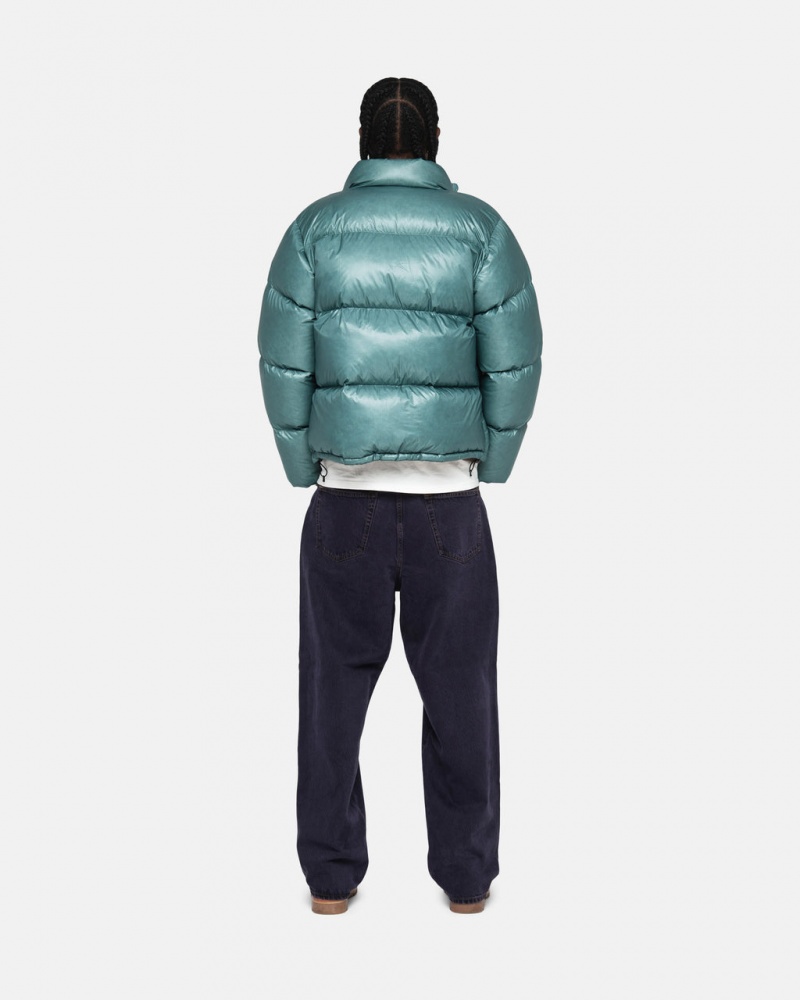 Stussy Down Puffer Parachute Ripstop - Unisex Jackets Blå | XDKBH27856