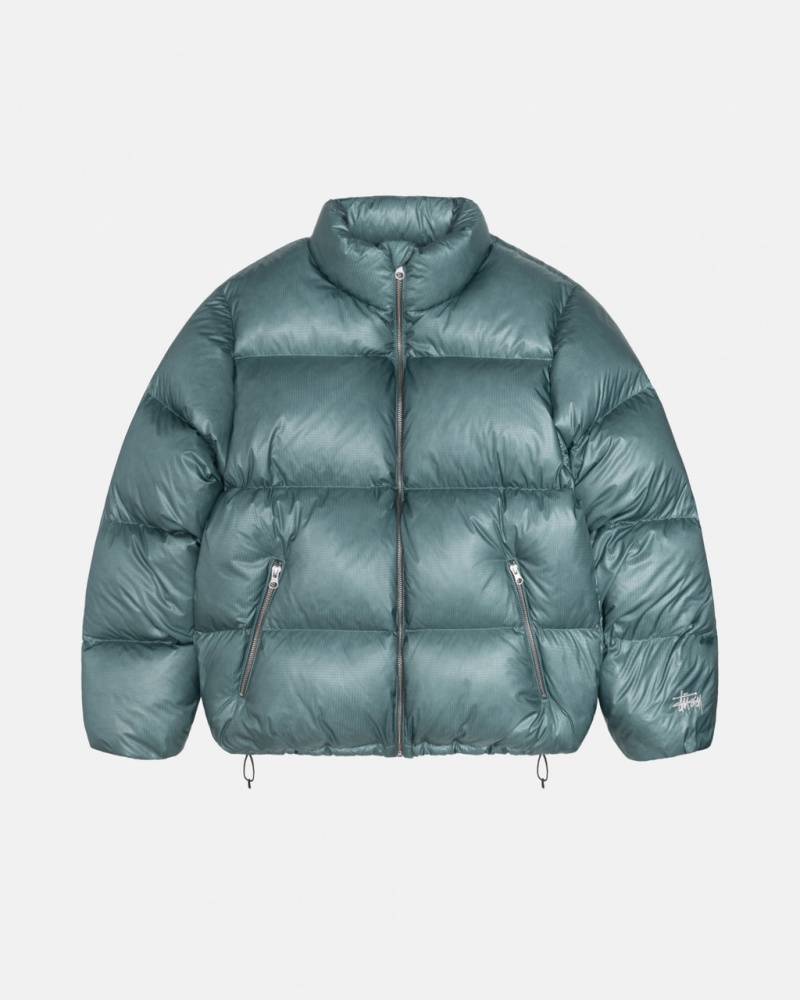 Stussy Down Puffer Parachute Ripstop - Unisex Jackets Blå | XDKBH27856