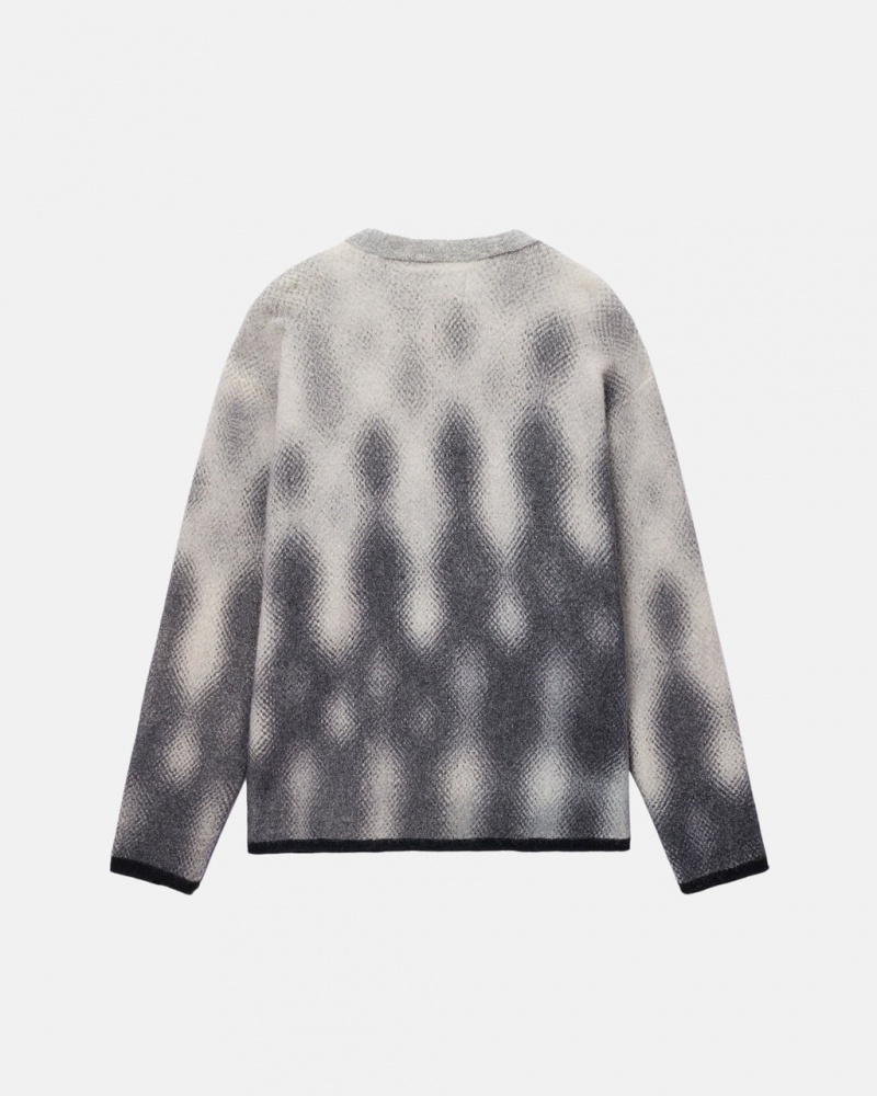 Stussy Gradient Dot Brushed Sweater - Unisex Sweaters Grå | GDKEC35646