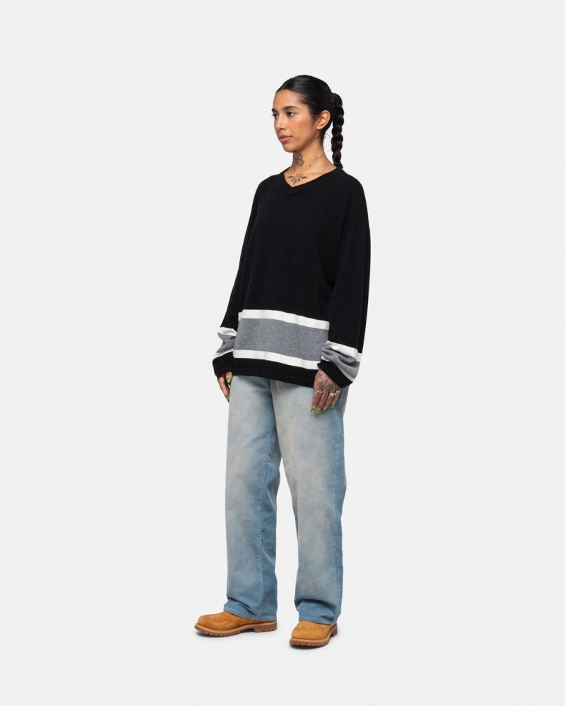 Stussy Hockey Sweater - Unisex Sweaters Knits Sort | PDKQX48181