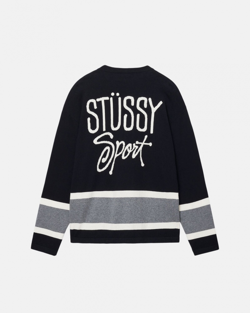 Stussy Hockey Sweater - Unisex Sweaters Knits Sort | PDKQX48181