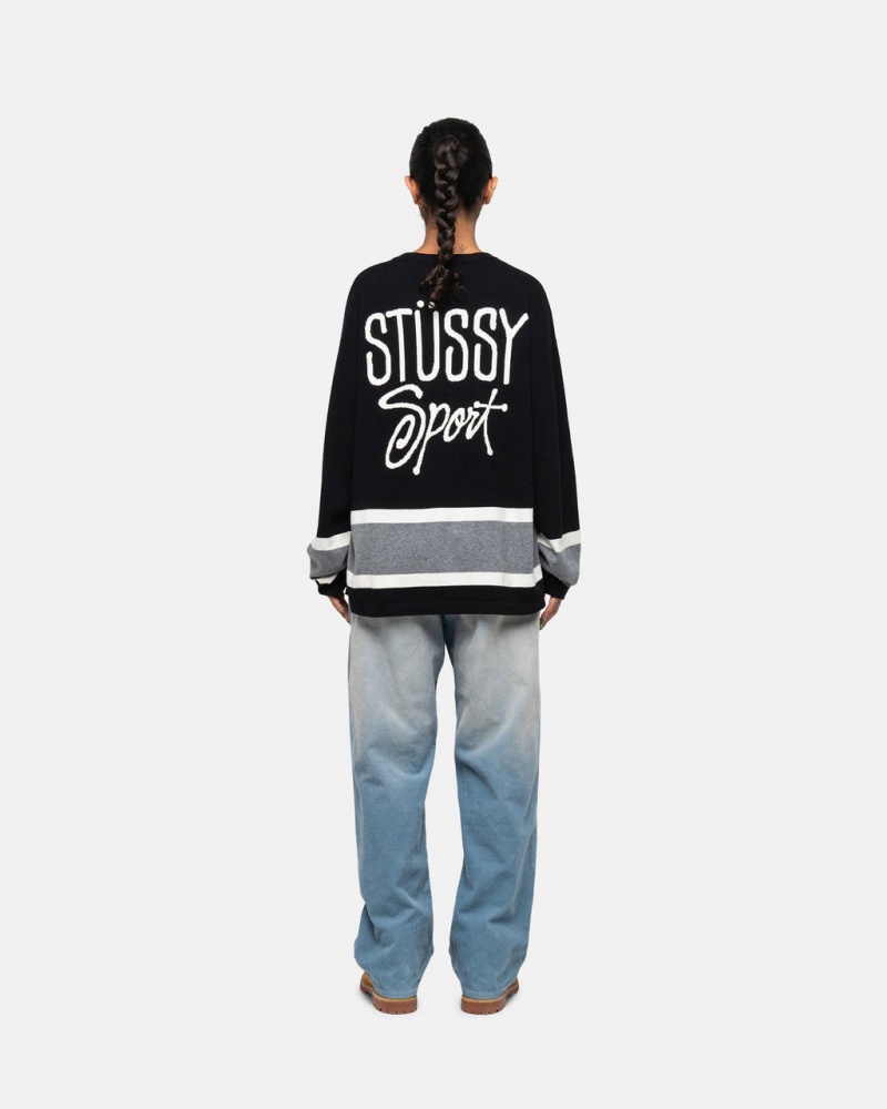 Stussy Hockey Sweater - Unisex Sweaters Knits Sort | PDKQX48181