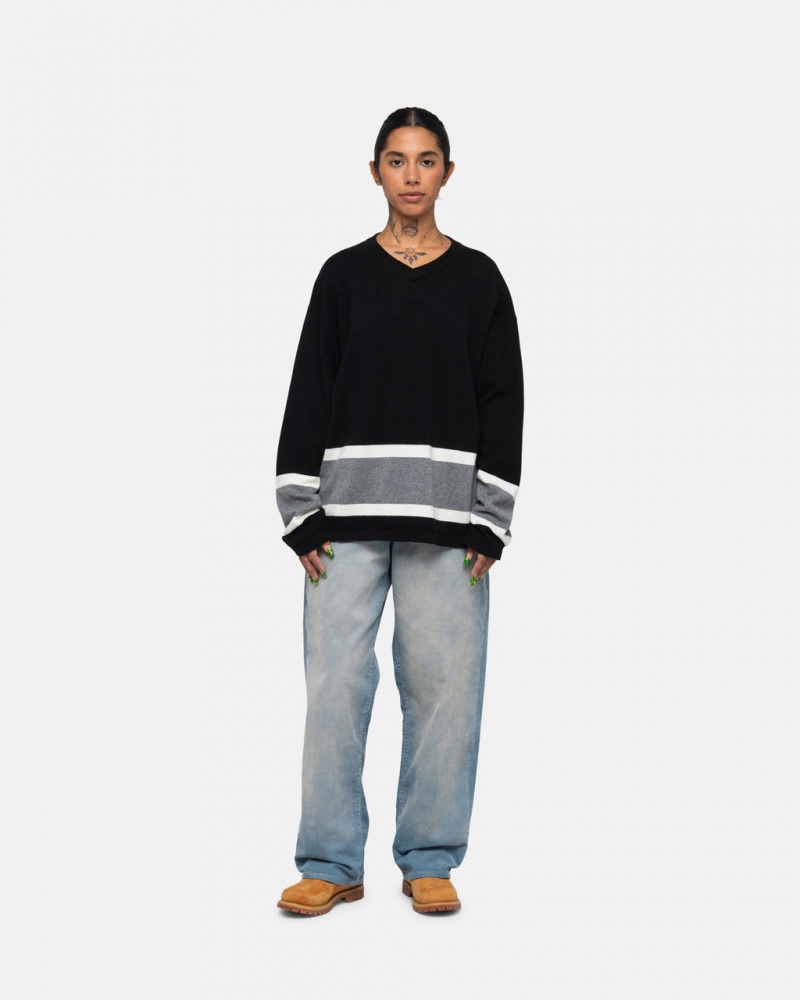 Stussy Hockey Sweater - Unisex Sweaters Knits Sort | PDKQX48181