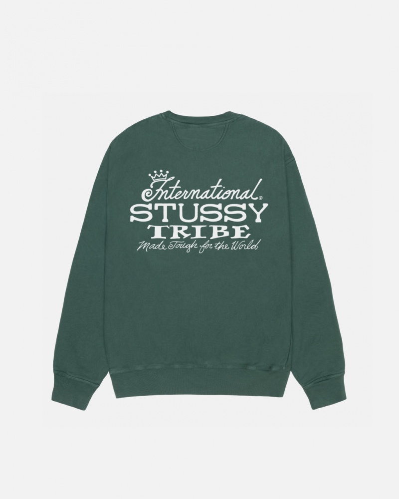 Stussy IST Crew Pigment Dyed - Unisex Hoodies Grøn | DKJZR47487