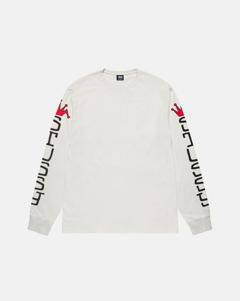 Stussy Jumbo LS Tee Pigment Dyed - Unisex Longsleeve Beige | TDKPQ29891