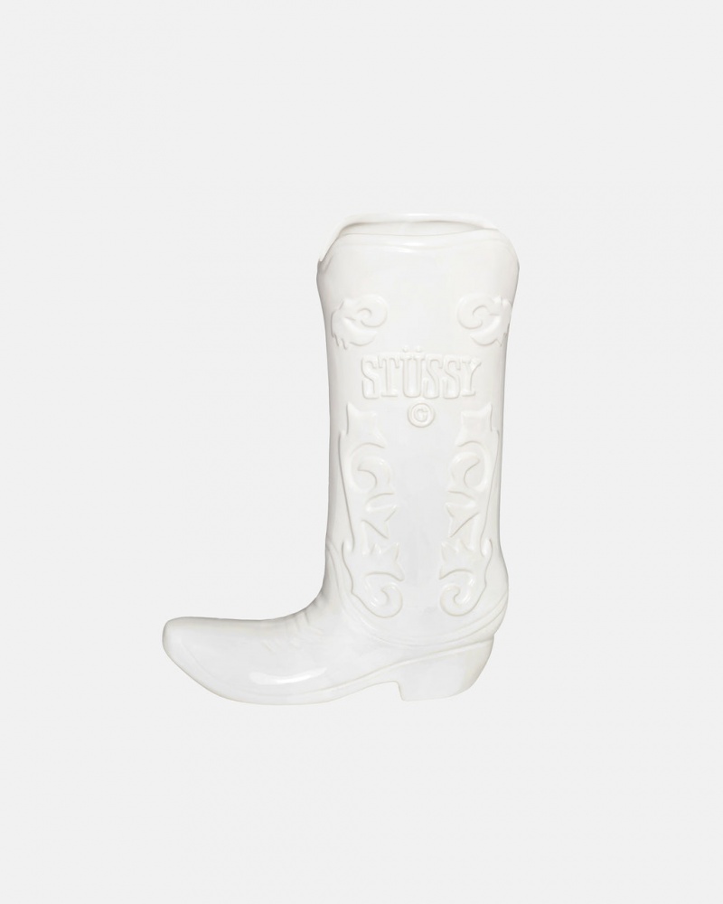 Stussy Keramisk Boot Vase - Vase/Pottery Hvide | DKICD57169