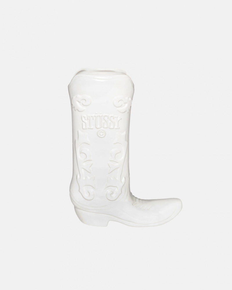 Stussy Keramisk Boot Vase - Vase/Pottery Hvide | DKICD57169