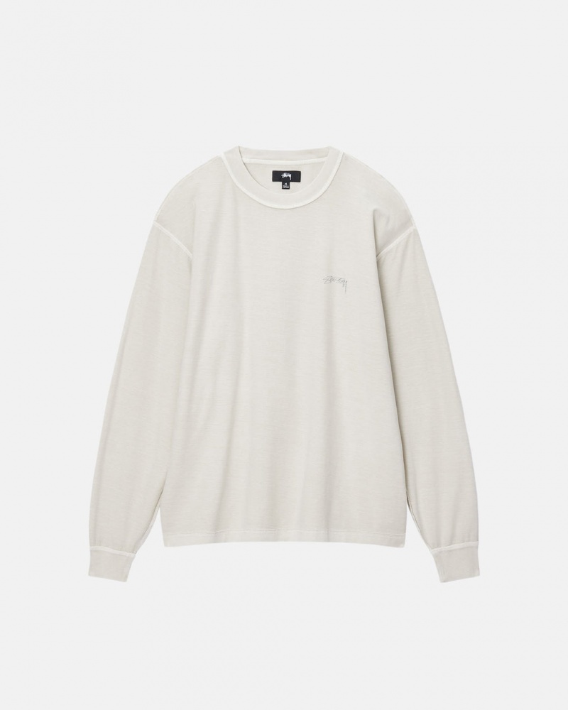 Stussy Lazy LS Tee - Unisex Longsleeve Beige | DKJVR11899