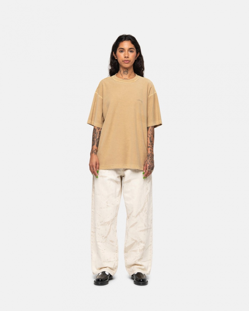 Stussy Lazy Tee - Unisex Longsleeve Guld | EDKVG65836