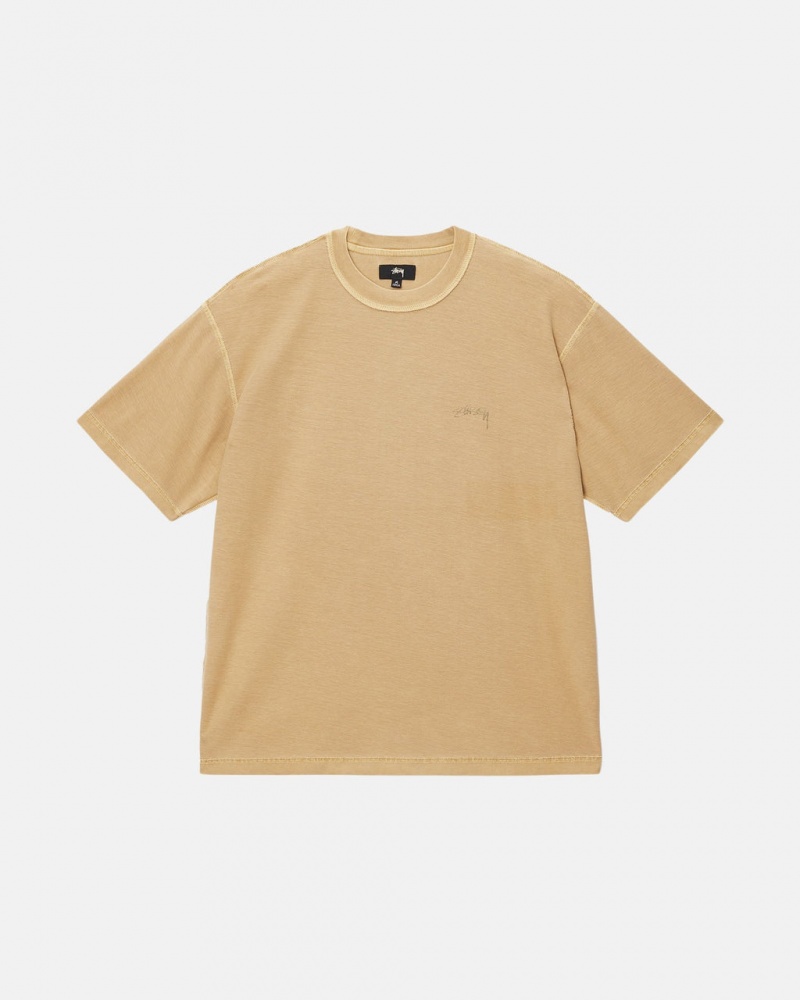 Stussy Lazy Tee - Unisex Longsleeve Guld | EDKVG65836