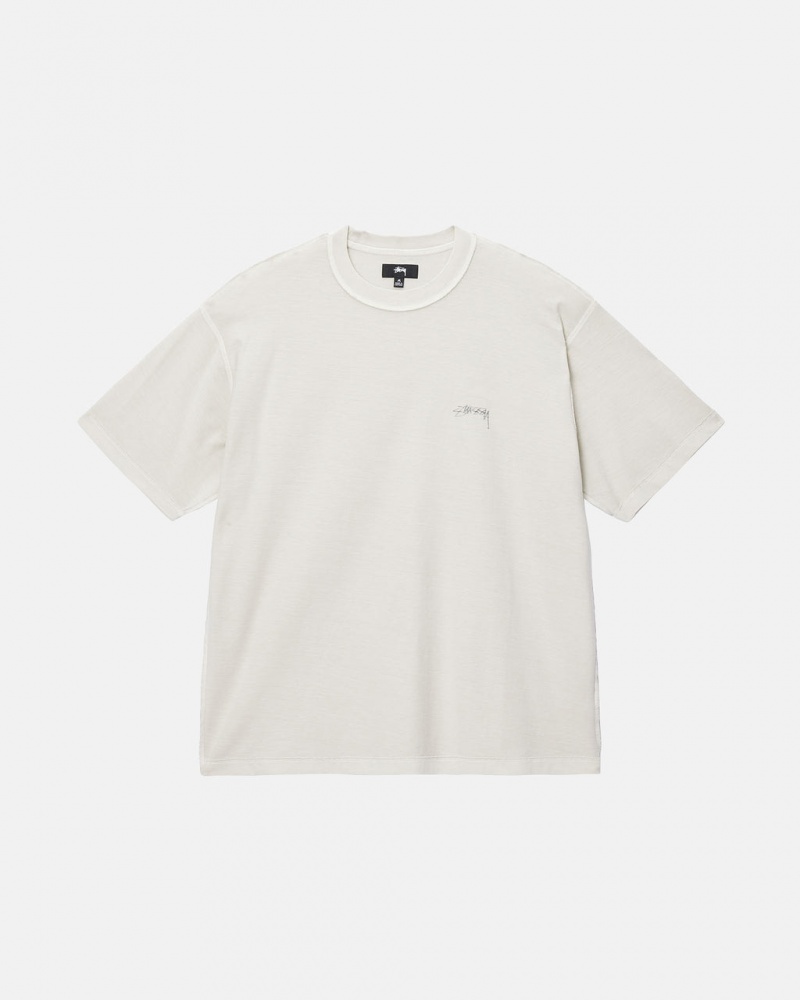 Stussy Lazy Tee - Unisex Sweaters Knits Beige | XDKBH63665