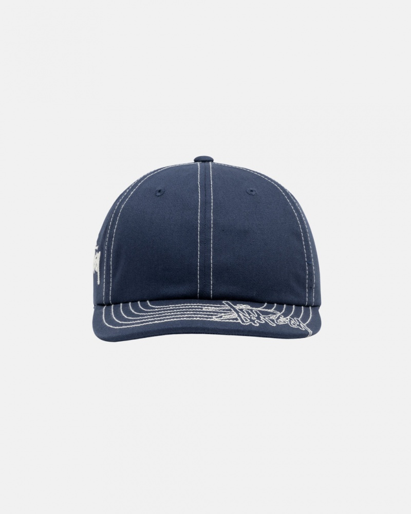 Stussy Low Pro Basic Stitch Strapback - Unisex Mørkeblå | EDKVG24502