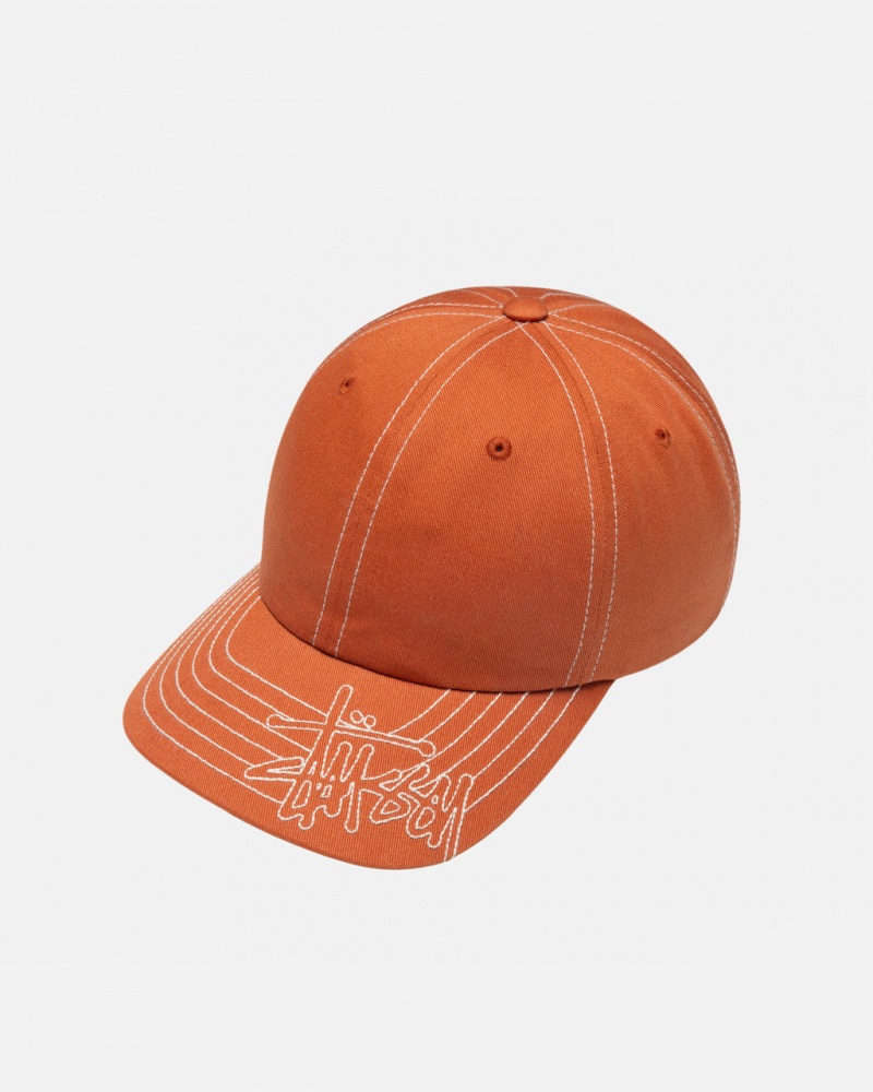 Stussy Low Pro Basic Stitch Strapback - Unisex Orange | DKICD23461