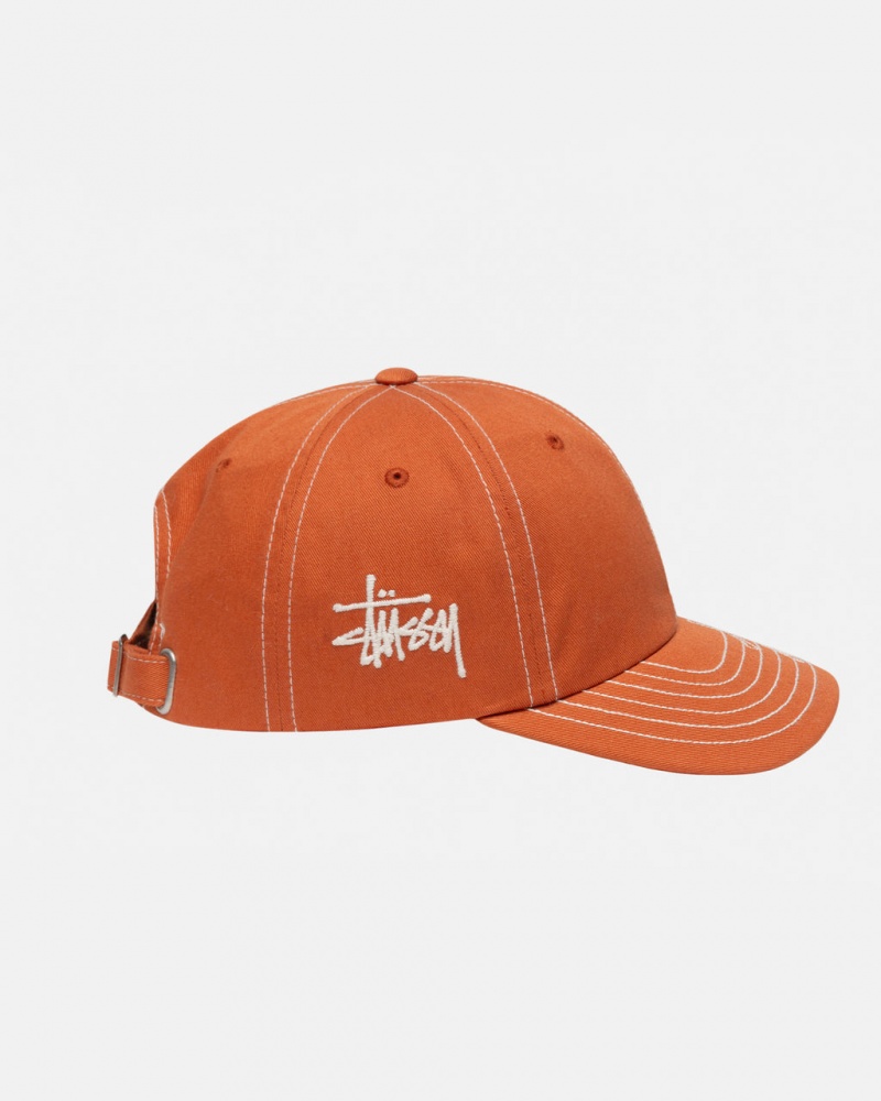 Stussy Low Pro Basic Stitch Strapback - Unisex Orange | DKICD23461