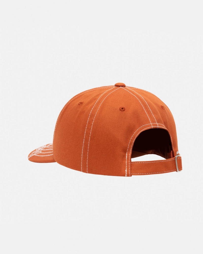 Stussy Low Pro Basic Stitch Strapback - Unisex Orange | DKICD23461