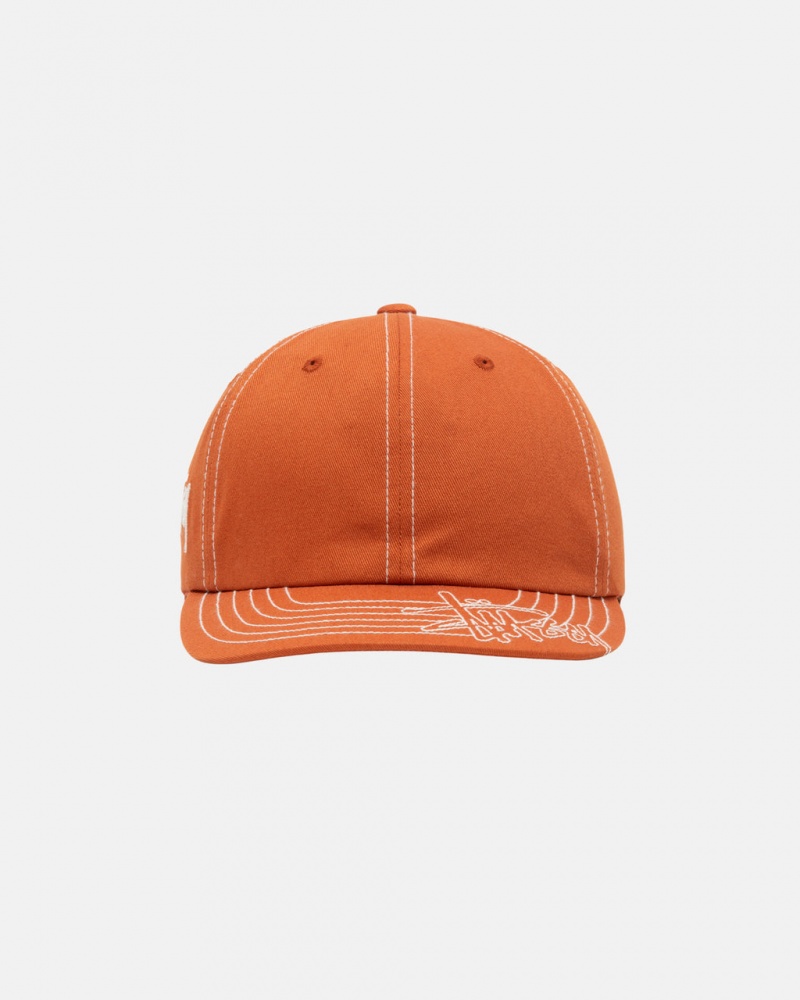 Stussy Low Pro Basic Stitch Strapback - Unisex Orange | DKICD23461