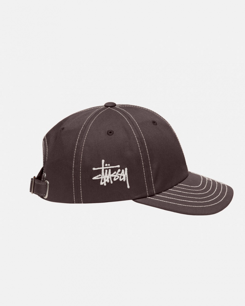 Stussy Low Pro Basic Stitch Strapback - Unisex Brune | SDKVO41964