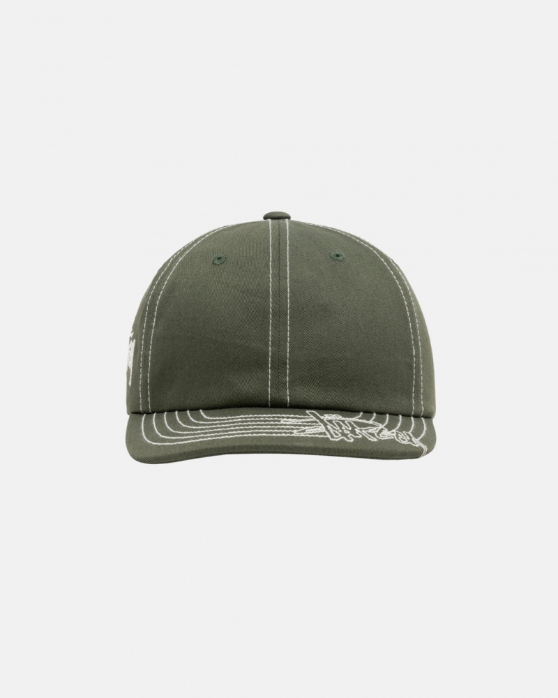 Stussy Low Pro Basic Stitch Strapback - Unisex Olivengrøn | FDKHY81456