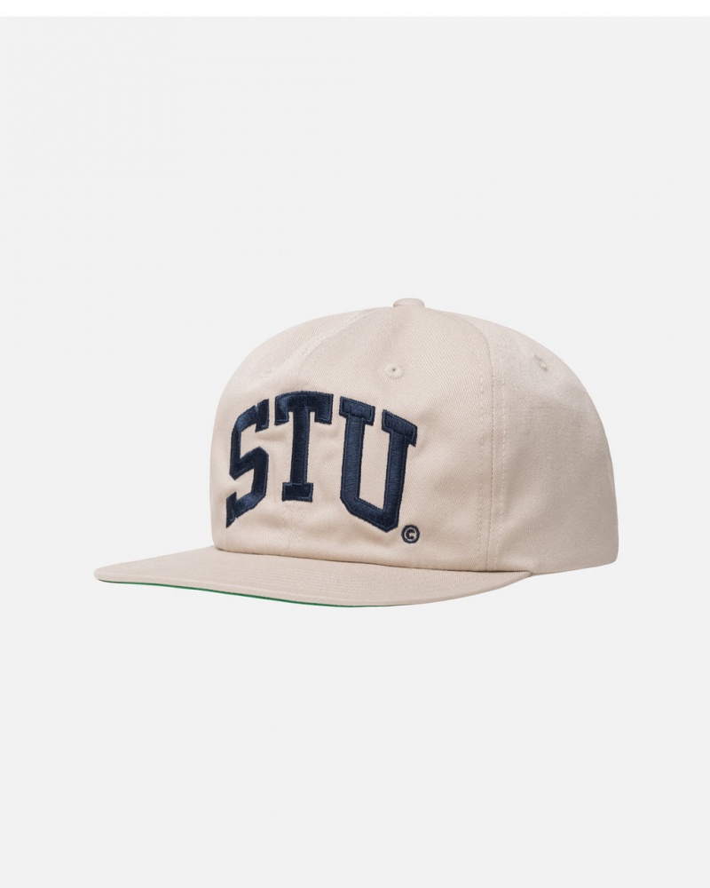 Stussy Mid-Depth Stu Arch Strapback - Unisex Khaki | DKDFL47899