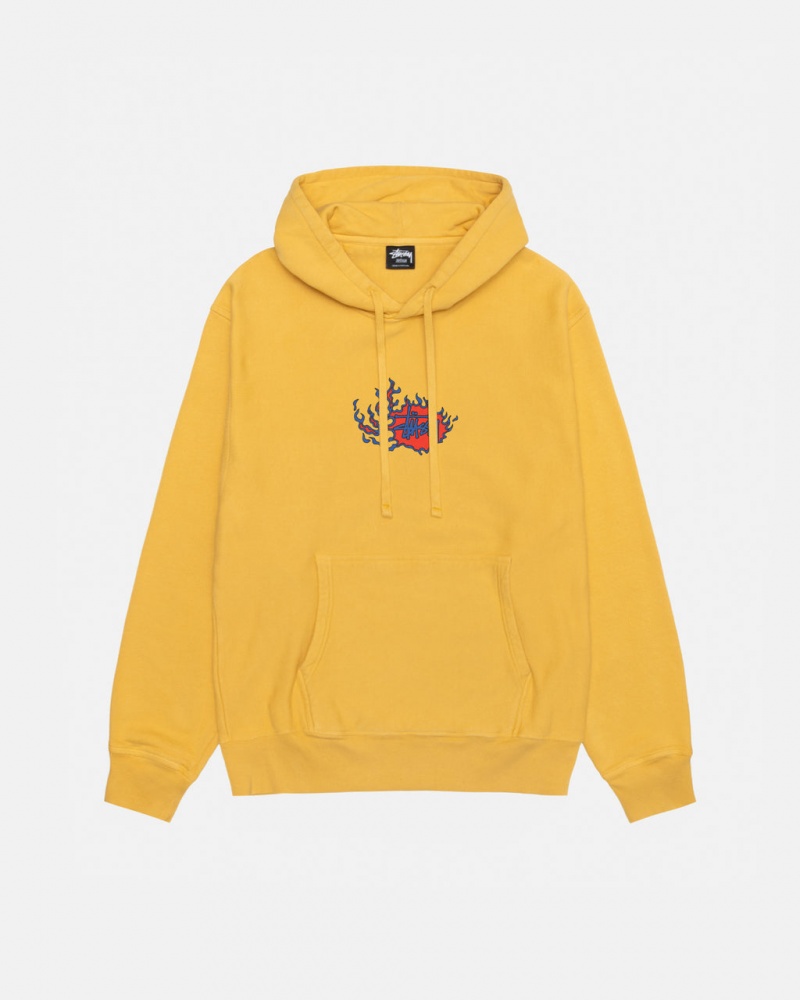 Stussy Mosaic Dragon Hoodie Pigment Dyed - Unisex Hoodies Orange | QDKWA99101