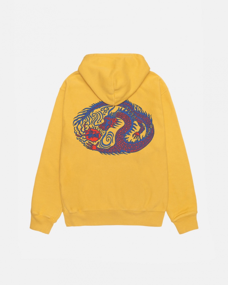 Stussy Mosaic Dragon Hoodie Pigment Dyed - Unisex Hoodies Orange | QDKWA99101