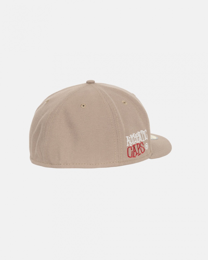 Stussy New Era 59Fifty Authentic - Unisex Khaki | ZDKNQ50102