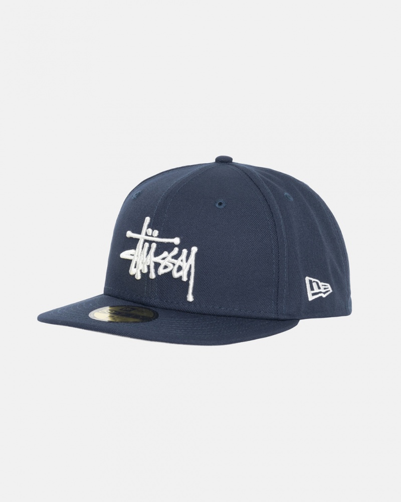 Stussy New Era 59Fifty Authentic - Unisex Mørkeblå | DKDFL18051