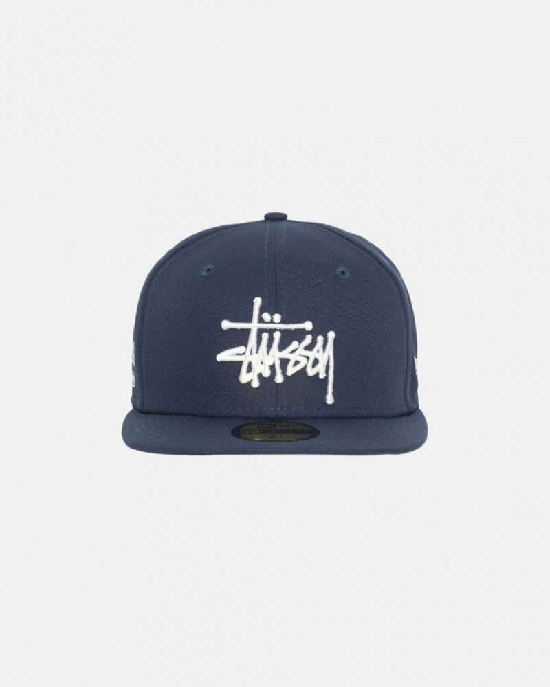 Stussy New Era 59Fifty Authentic - Unisex Mørkeblå | DKDFL18051