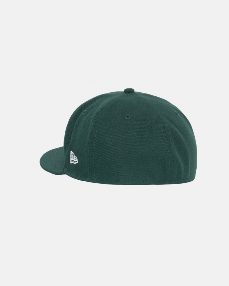 Stussy New Era 59Fifty Curly S - Unisex Grøn | DKQCS93903