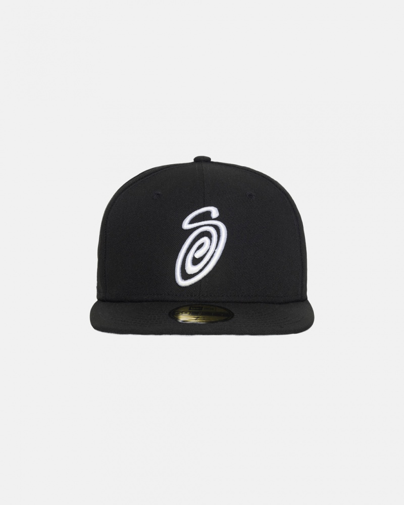 Stussy New Era 59Fifty Curly S - Unisex Sort | ADKWC43918