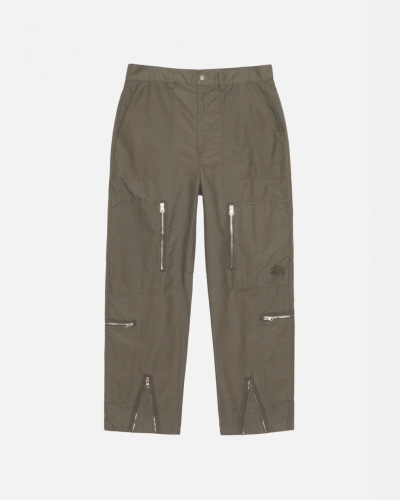 Stussy Nyco Flight Pant - Unisex Jeans Pants Olivengrøn | BDKSD39826