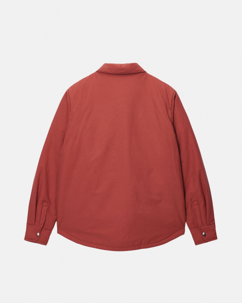 Stussy Polstret Tech Over Shirt - Unisex Tops Shirts Mørkerød | DDKKV68165