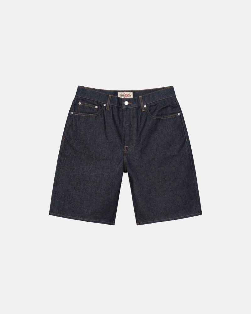 Stussy Raw Denim Big Ol& Shorts - Men&s Shorts Trunks Sort | TDKWZ51533