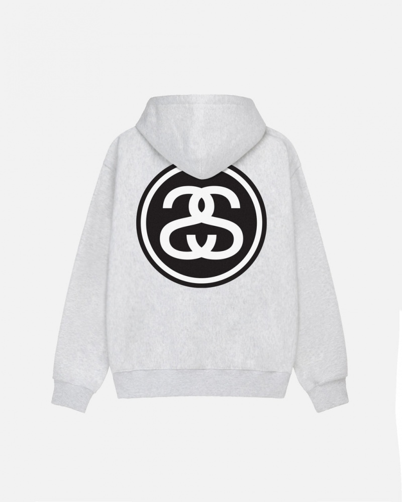 Stussy SS-Link Zip Hoodie - Unisex Hoodies Grå | QDKUV46085