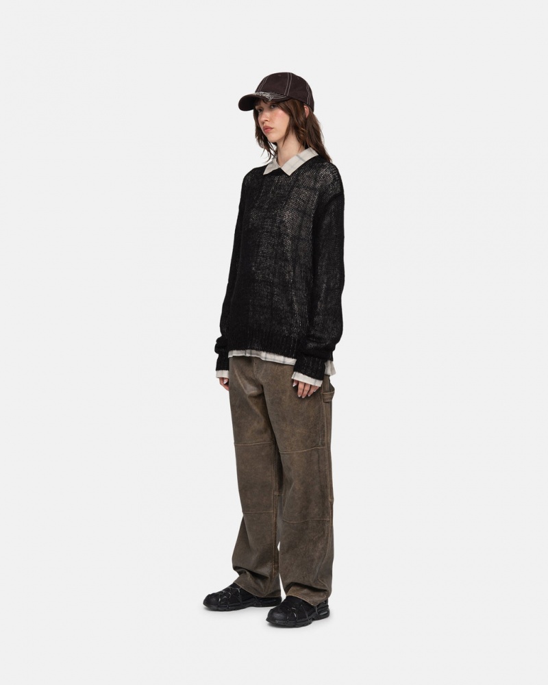 Stussy S Loose Knit Sweater - Unisex Sweaters Sort | PDKER55498