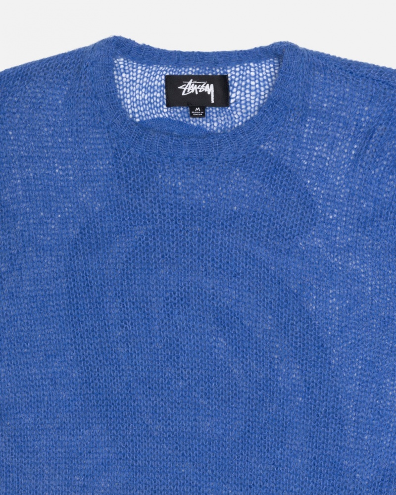 Stussy S Loose Knit Sweater - Unisex Sweaters Blå | SDKNY84649