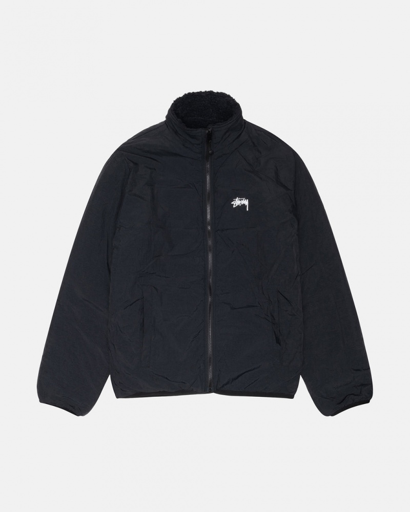 Stussy Sherpa Reversible Jacket - Unisex Jackets Sort | TDKWZ16979