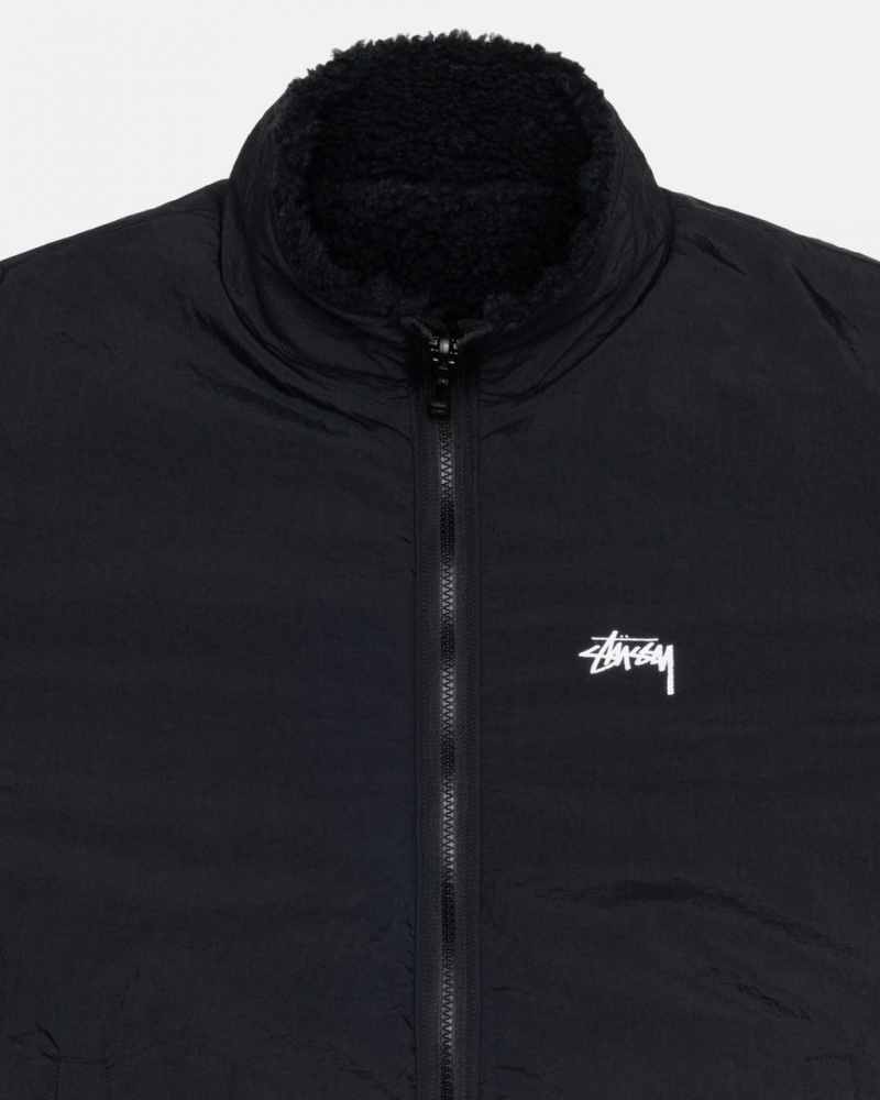 Stussy Sherpa Reversible Jacket - Unisex Jackets Sort | TDKWZ16979