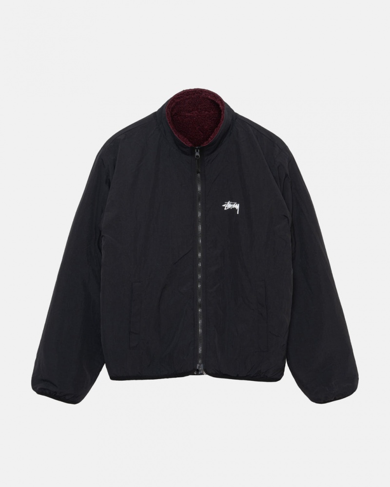 Stussy Sherpa Reversible Jacket - Unisex Jackets Bordeaux | QDKUV14621