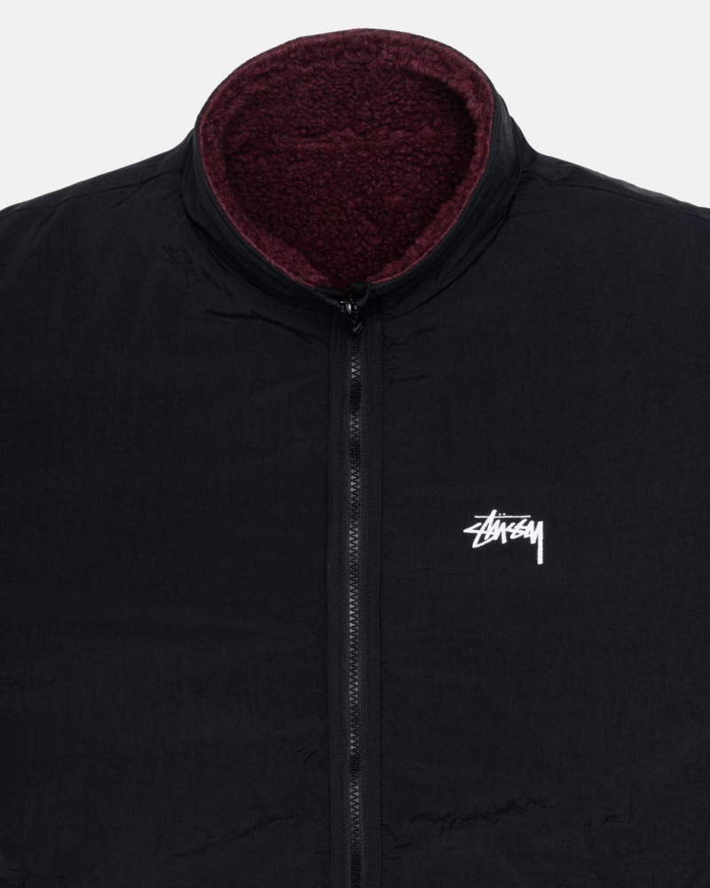 Stussy Sherpa Reversible Jacket - Unisex Jackets Bordeaux | QDKUV14621