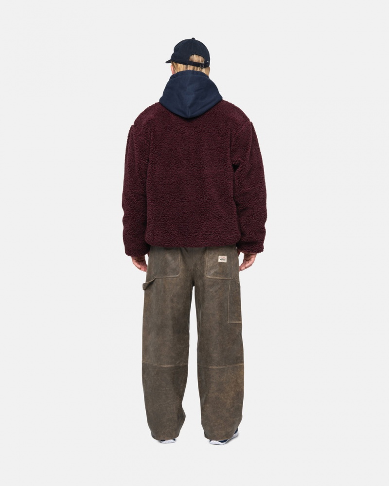 Stussy Sherpa Reversible Jacket - Unisex Jackets Bordeaux | QDKUV14621