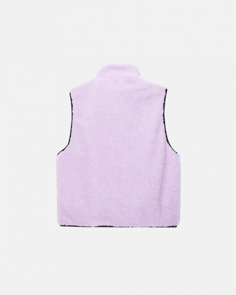 Stussy Sherpa Reversible Vest - Unisex Jackets Lavendel | DKXMI94377