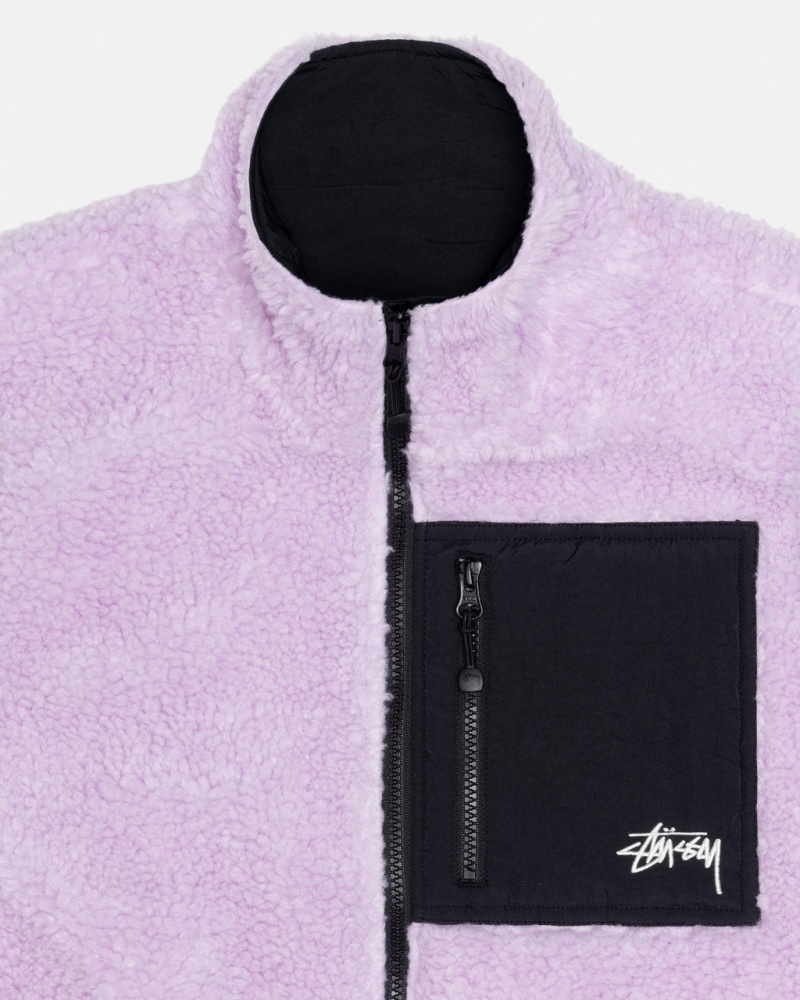 Stussy Sherpa Reversible Vest - Unisex Jackets Lavendel | DKXMI94377