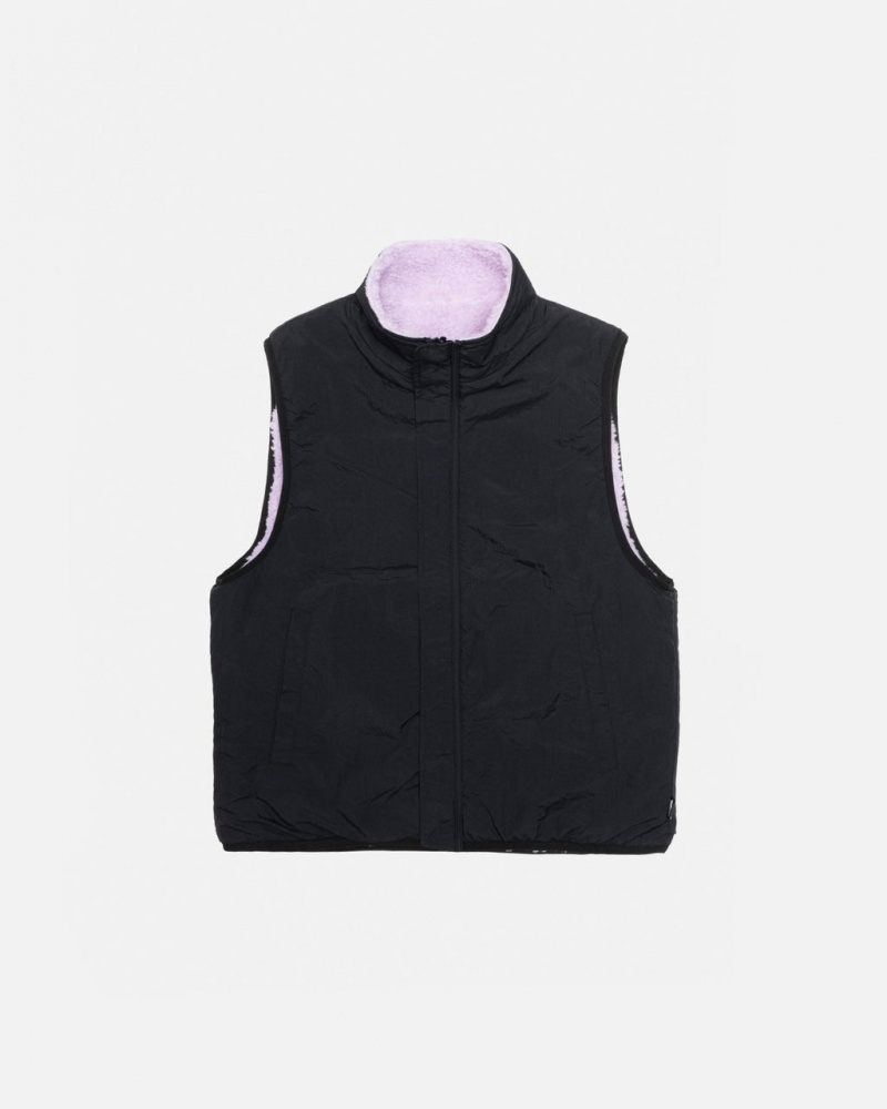 Stussy Sherpa Reversible Vest - Unisex Jackets Lavendel | DKXMI94377