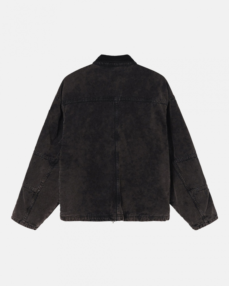 Stussy Shop Jacket Washed Canvas - Unisex Jackets Sort | DKCIF96899