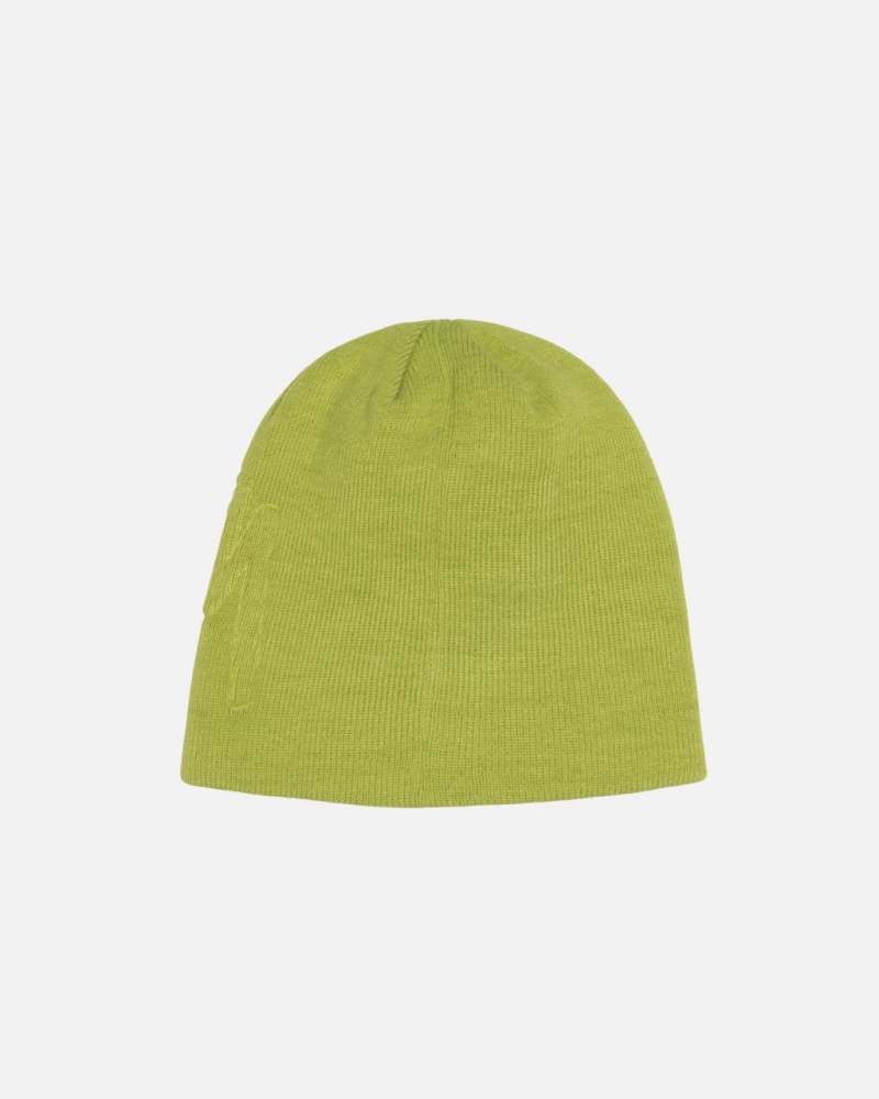 Stussy Skullcap Embossed Smooth Stock - Unisex Lysegrøn | BDKSD92434